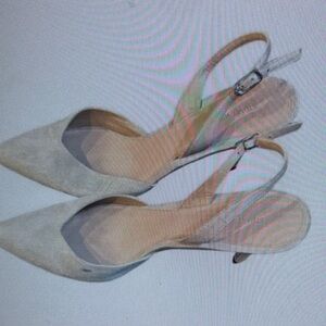 Women's Pointed Toe Slingback Pumps in Light Gray